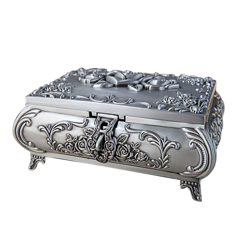 Nordic Light Luxury Creative Ins Style Vintage Jewelry Ear Stud Necklace Ring Jewelry Box High-End Storage Box with Lock