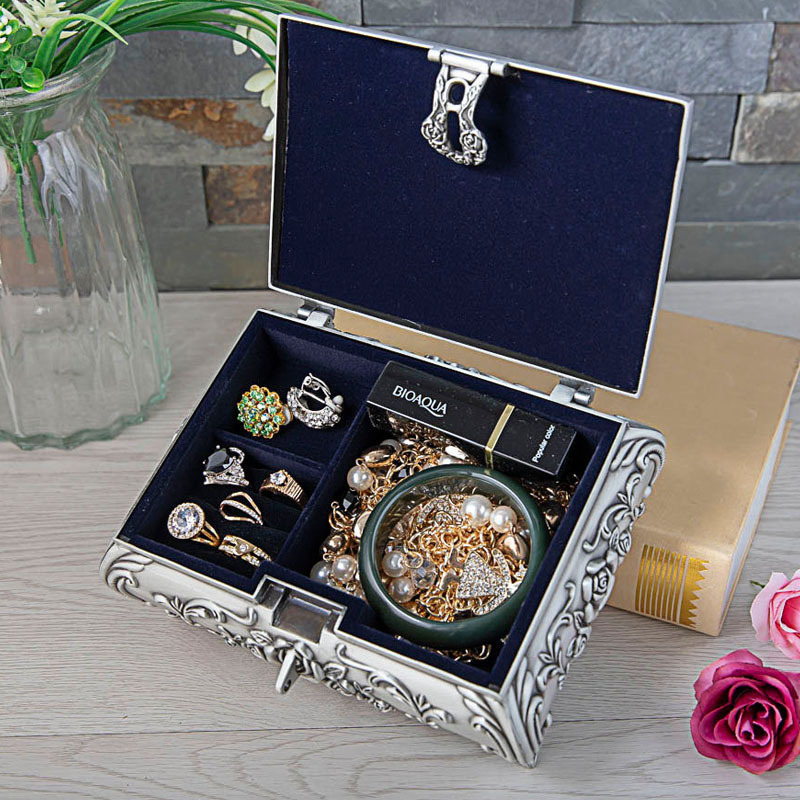 Nordic Light Luxury Creative Ins Style Vintage Jewelry Ear Stud Necklace Ring Jewelry Box High-End Storage Box with Lock