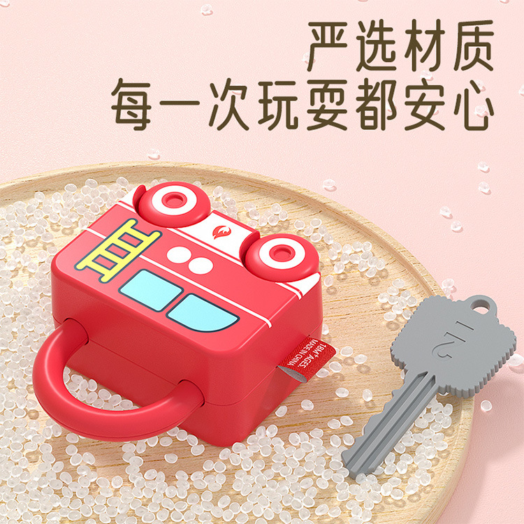 Children&#039;s Fun Lock Head Digital Matching Practice Early Education Educational Cartoon Toy Hand Sliding Car Wholesale