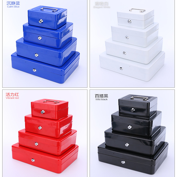 15*12*8cm Small Number Key Portable Money Box Metal Money Box Safe with Lock Change Savings Box