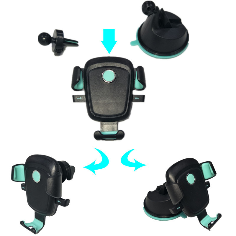 New 360 ° Rotating Navigation Console Vehicle-Mounted Holder Sticky Suction Cup Automatic Lock Mobile Phone Stand Clip Wholesale