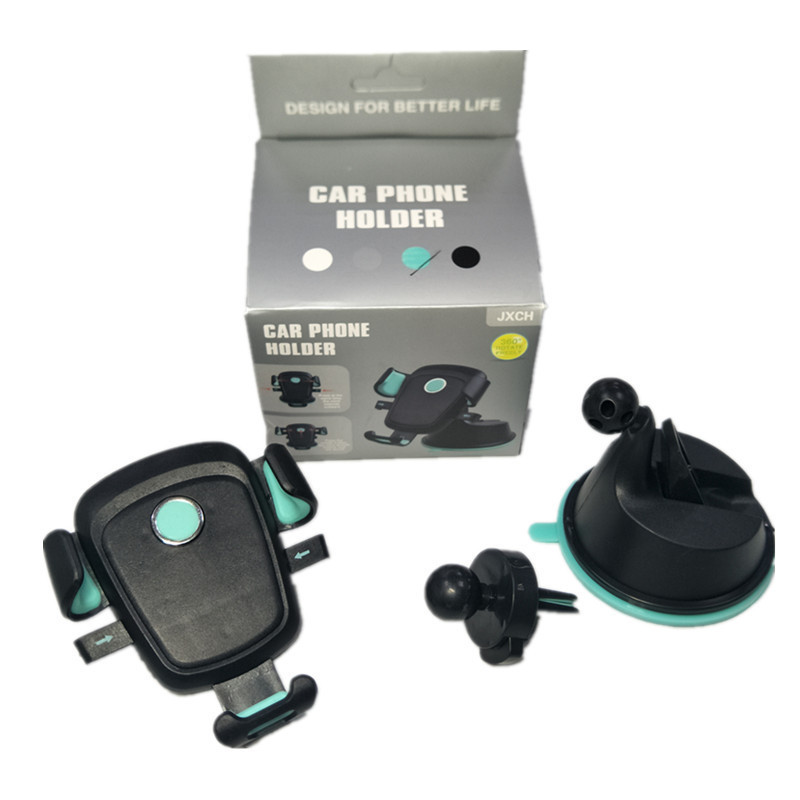 New 360 ° Rotating Navigation Console Vehicle-Mounted Holder Sticky Suction Cup Automatic Lock Mobile Phone Stand Clip Wholesale