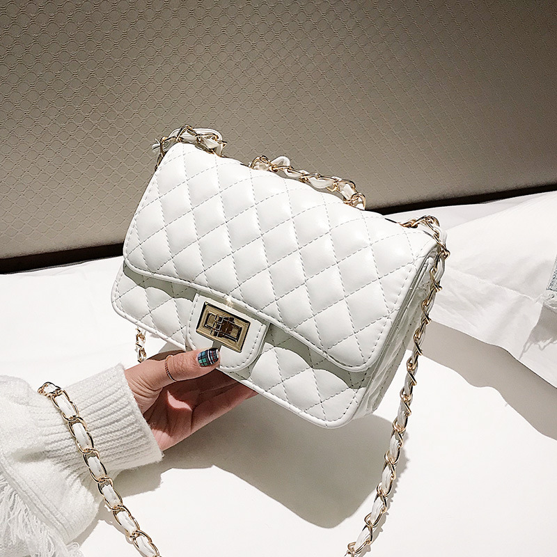 Women&#039;s Bag 2021 New Korean Style Diamond Chanel&#039;s Style Chain Bag Ins Shoulder Crossbody Small Square Bag Lock Pouch