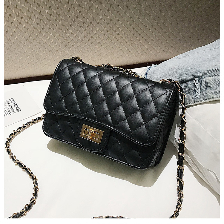 Women&#039;s Bag 2021 New Korean Style Diamond Chanel&#039;s Style Chain Bag Ins Shoulder Crossbody Small Square Bag Lock Pouch