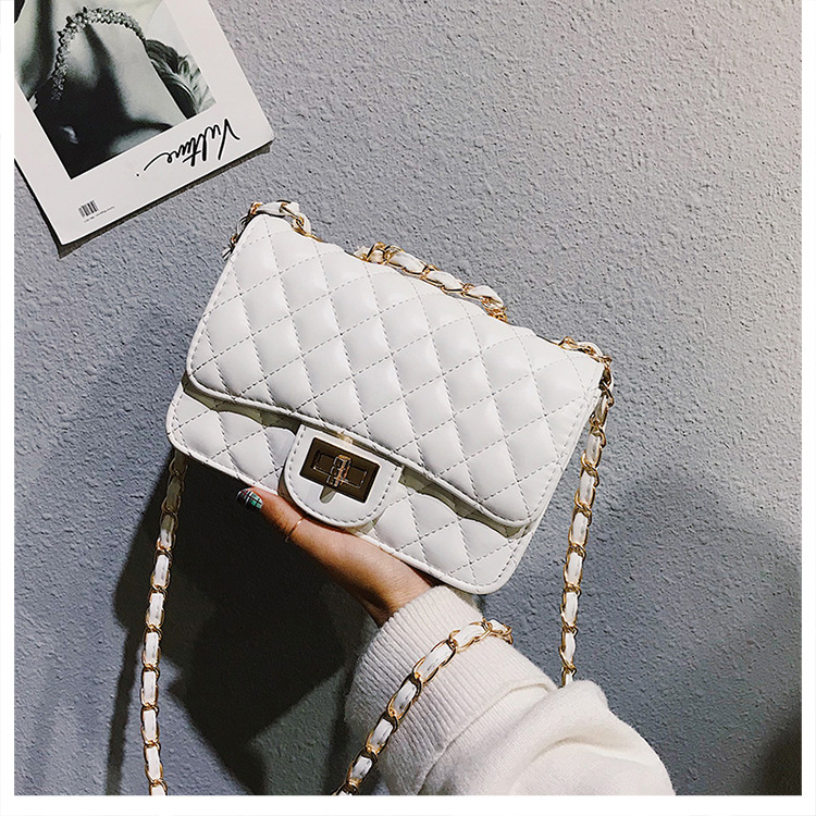 Women&#039;s Bag 2021 New Korean Style Diamond Chanel&#039;s Style Chain Bag Ins Shoulder Crossbody Small Square Bag Lock Pouch