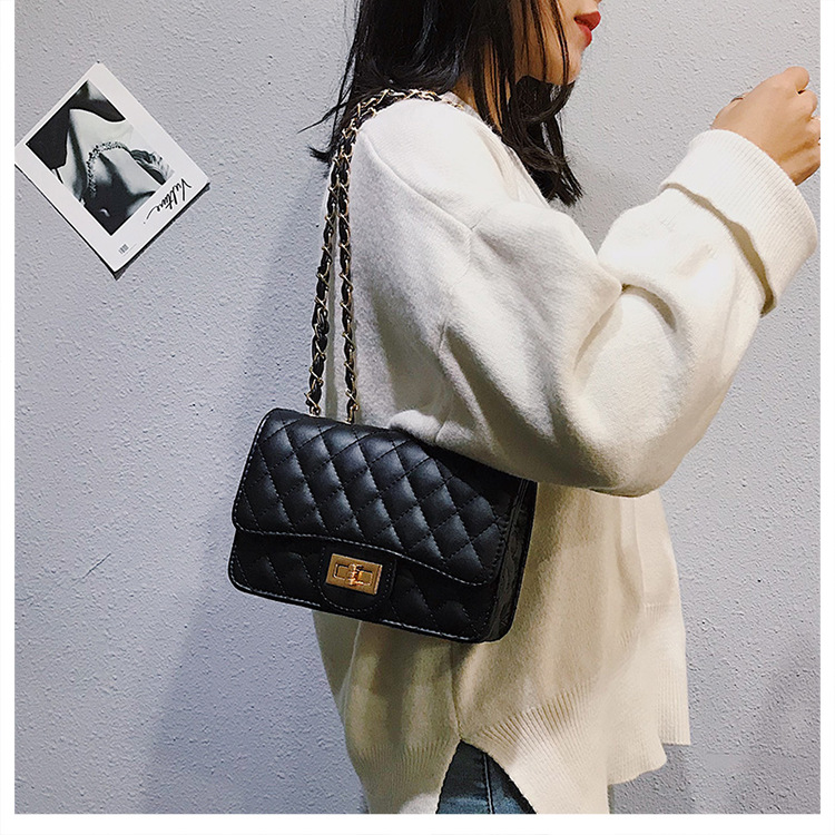 Women&#039;s Bag 2021 New Korean Style Diamond Chanel&#039;s Style Chain Bag Ins Shoulder Crossbody Small Square Bag Lock Pouch