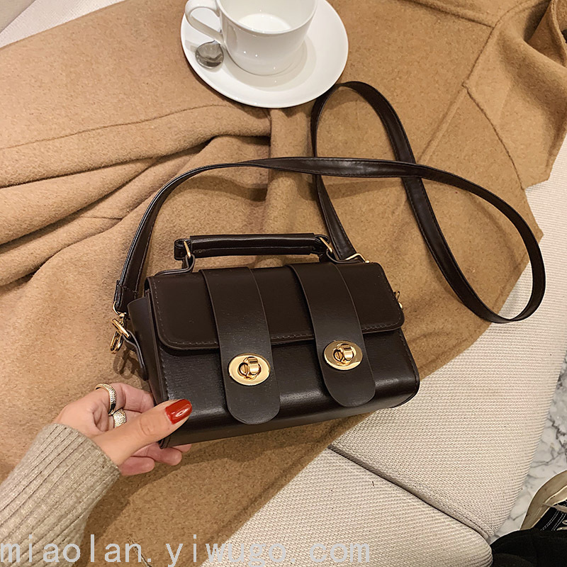 Special-Interest Design 2020 Winter Handbag Handbag Tide New Simple Double Twist Lock Shoulder Bag Ins Crossbody Bag