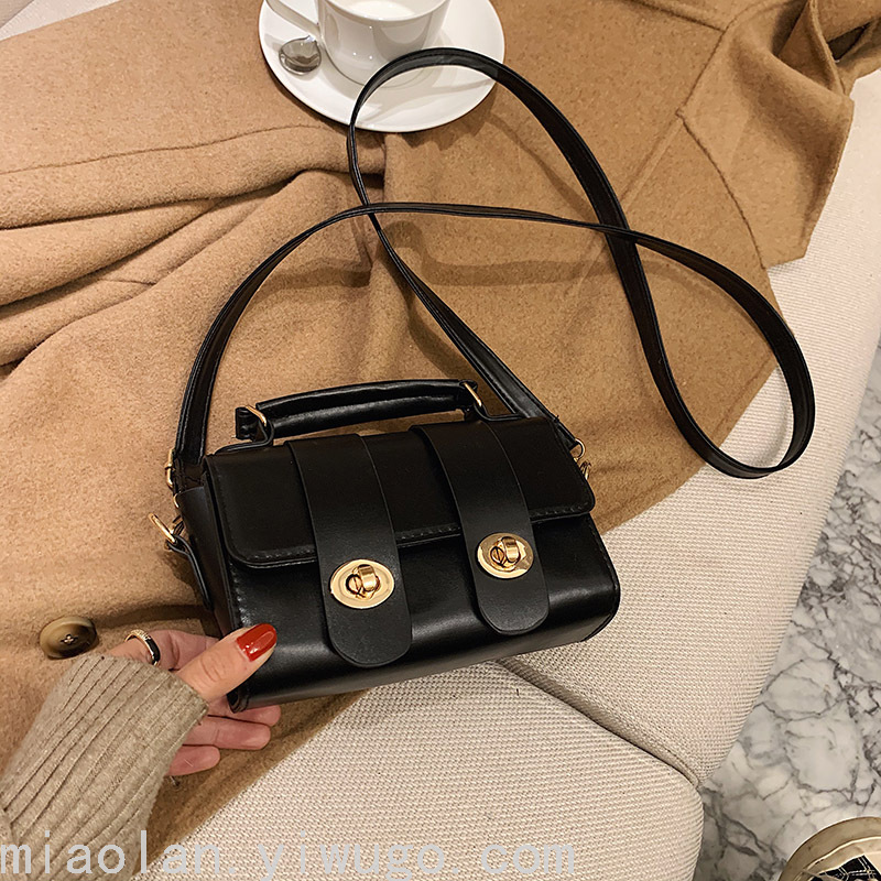 Special-Interest Design 2020 Winter Handbag Handbag Tide New Simple Double Twist Lock Shoulder Bag Ins Crossbody Bag