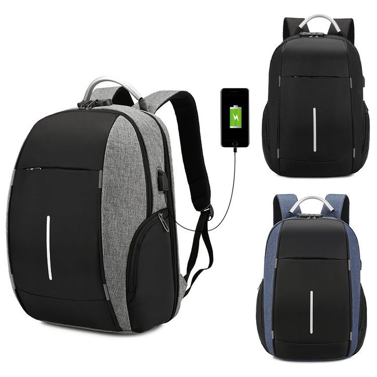 Cross-Border Shoulder Creative Style Backpack Women&#039;s Bag Men&#039;s Backpack Computer Bag USB Schoolbag Password Lock Anti-Theft Package