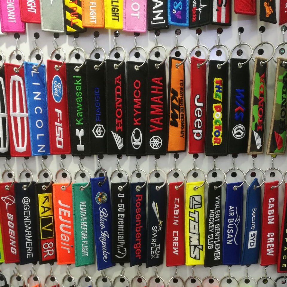 Designs key chain lock edge twill double-reverse-luggage tag car motorcycle racing cloth rubber pendant
