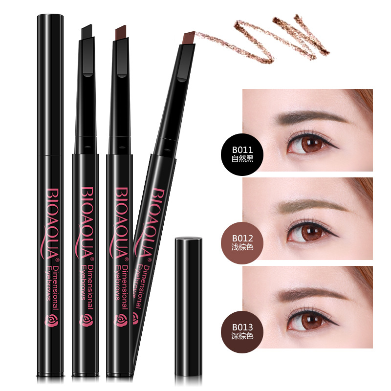 Bioaqua Three-Dimensional Rotary Eyebrow Pencil Thrush Lock Color Waterproof Sweat-Proof Thick Eyebrow Pencil Makeup Tools Factory Direct Sales