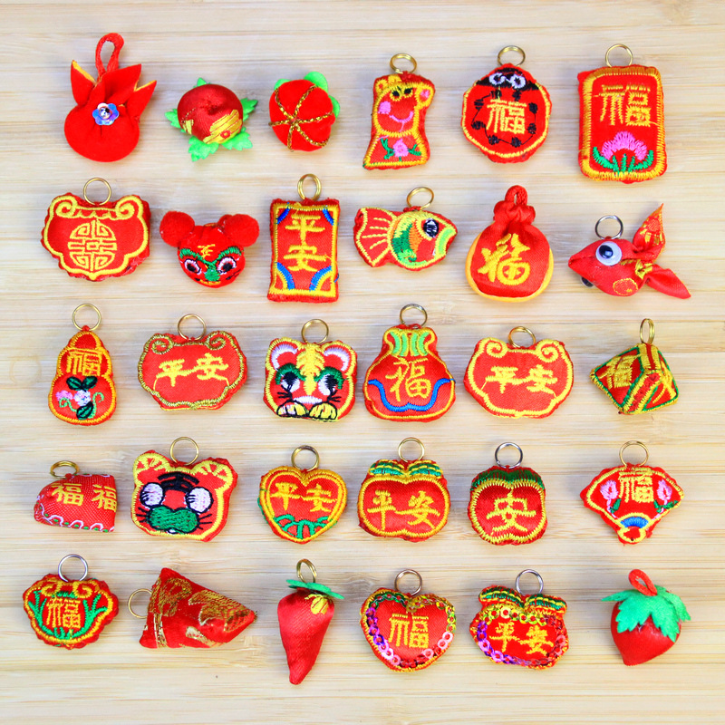 Dragon Boat Festival Colorful Rope Bracelet Pendant Accessories Children&#039;s Argy Wormwood Small Sachet Perfume Bag Tiger Head Longevity Lock Accessories Pendant