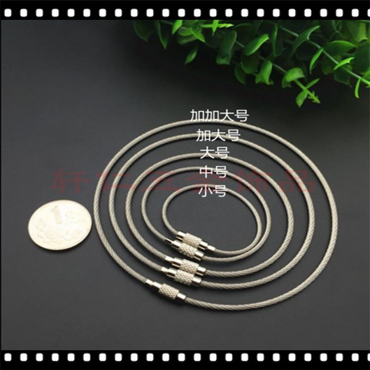Currently Available Wholesale Steel Wire Rope Key Ring Stainless Steel Key Ring Color Coated Steel Ring Wire Lock