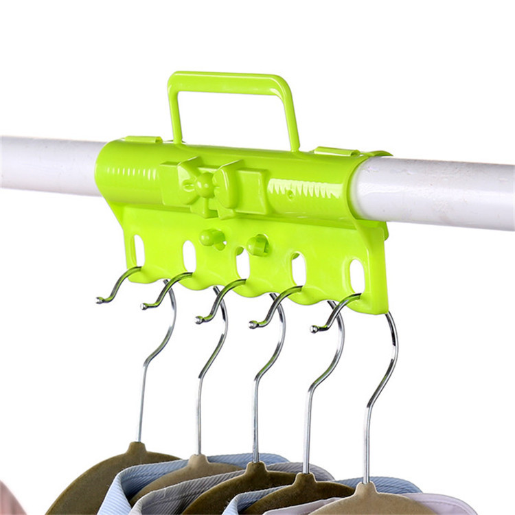 Five-hole clothes hanger windproof fastener plastic clothes hanger non-slip hook closet clothes hanging air rod lock