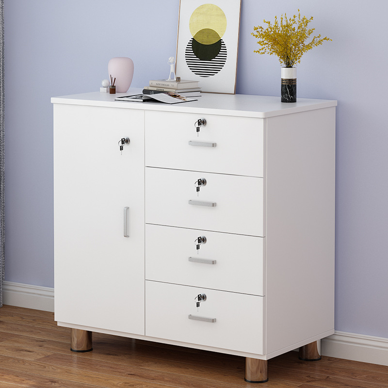 Bedside Table Simple Modern Storage Chest of Drawers Locker Table Storage Rack with Lock Bedroom Small Bedside Cabinet