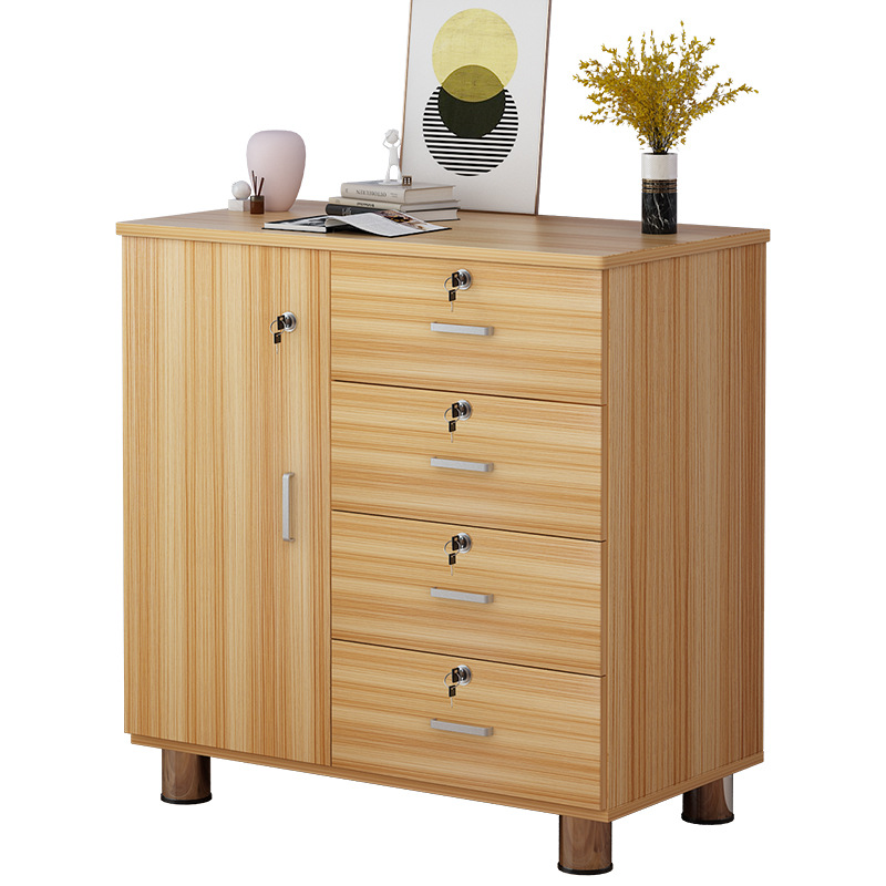 Bedside Table Simple Modern Storage Chest of Drawers Locker Table Storage Rack with Lock Bedroom Small Bedside Cabinet
