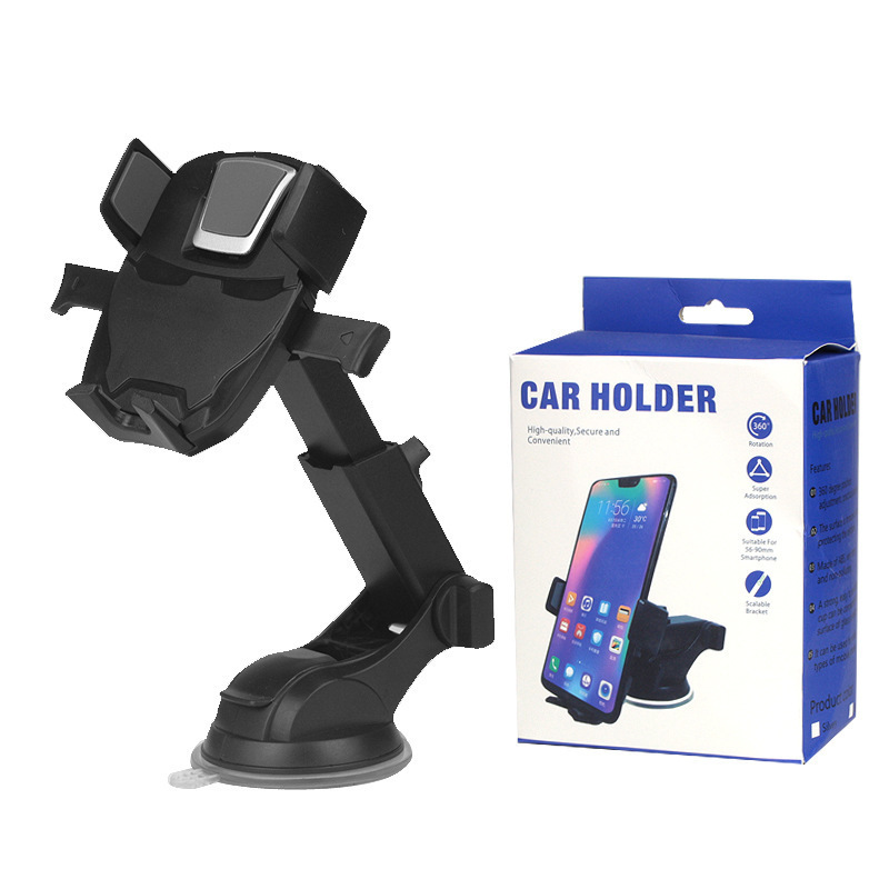 Car Mobile Phone Stretch Bracket Air Outlet Car Navigator Bracket Sucker Dashboard Automatic Lock Telescopic Bracket