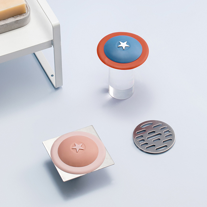 Set Selection Press Shield Floor Drain Cover Silicone Floor Drain Filter Screen Toilet Sewer Blocking Prevention Water Lock Factory Wholesale