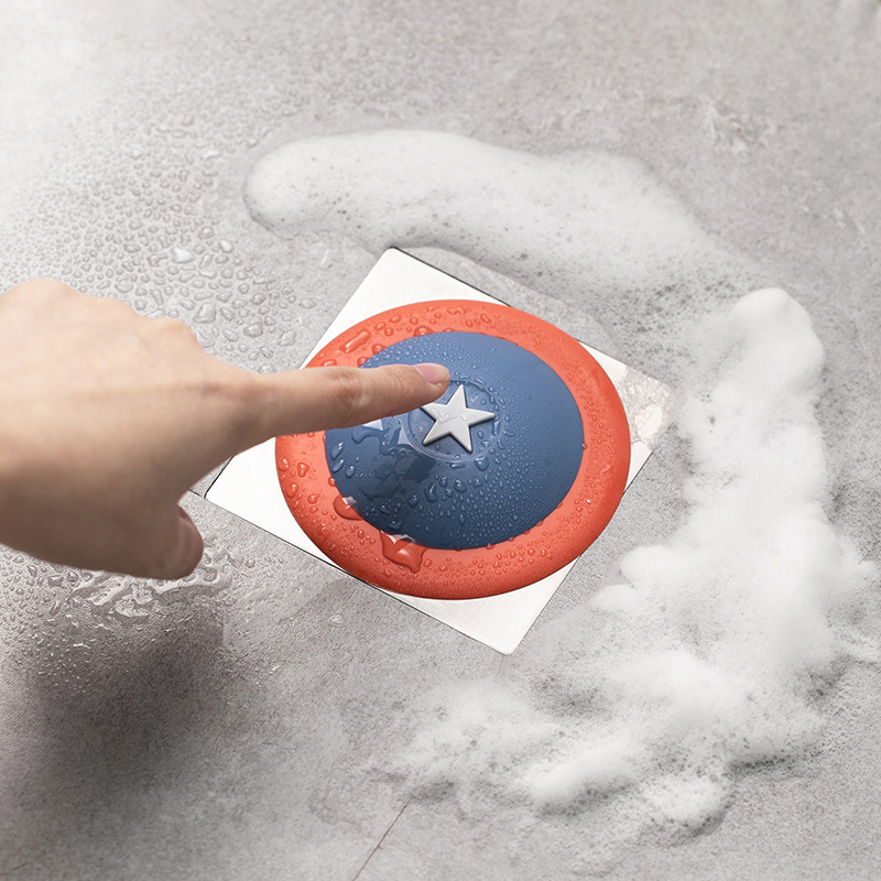 Set Selection Press Shield Floor Drain Cover Silicone Floor Drain Filter Screen Toilet Sewer Blocking Prevention Water Lock Factory Wholesale
