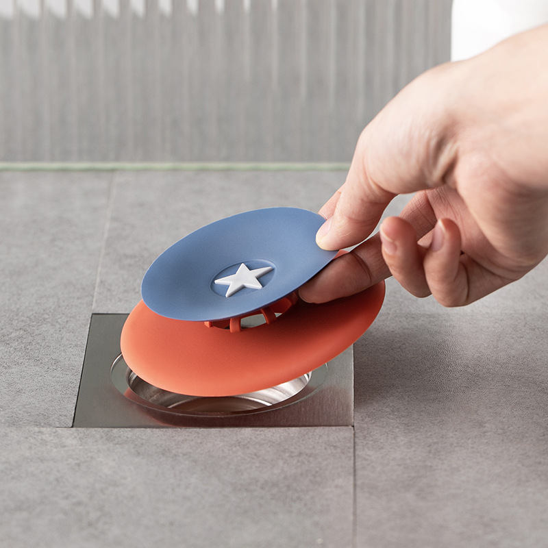 Set Selection Press Shield Floor Drain Cover Silicone Floor Drain Filter Screen Toilet Sewer Blocking Prevention Water Lock Factory Wholesale