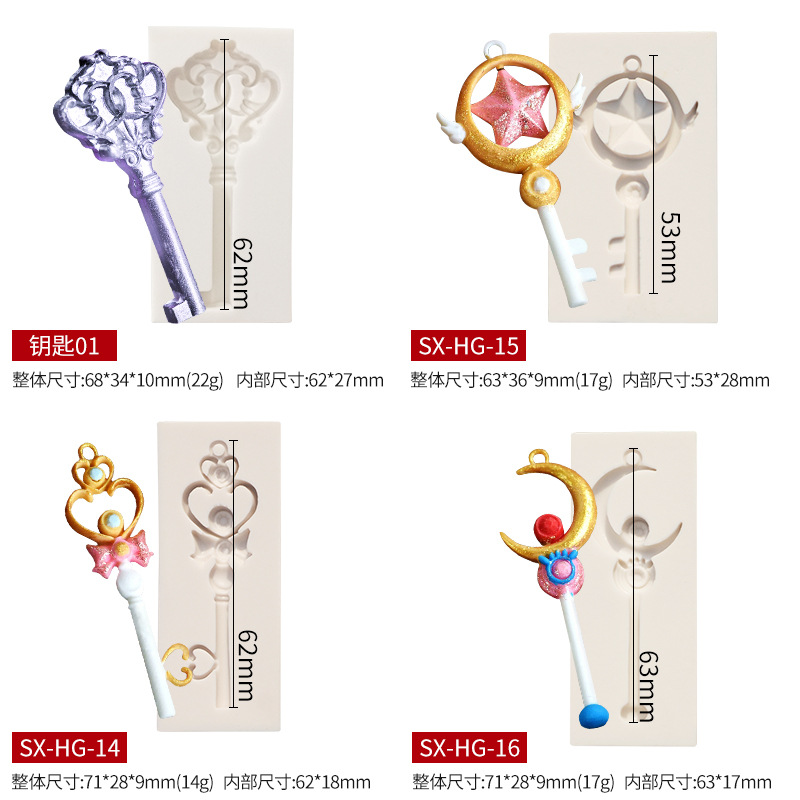 8 Heart-to-Heart Lock Key Mousse Cake Mold Valentine&#039;s Day Ice-Cream Mold Jelly Silicone Mold DIY Baking Mold