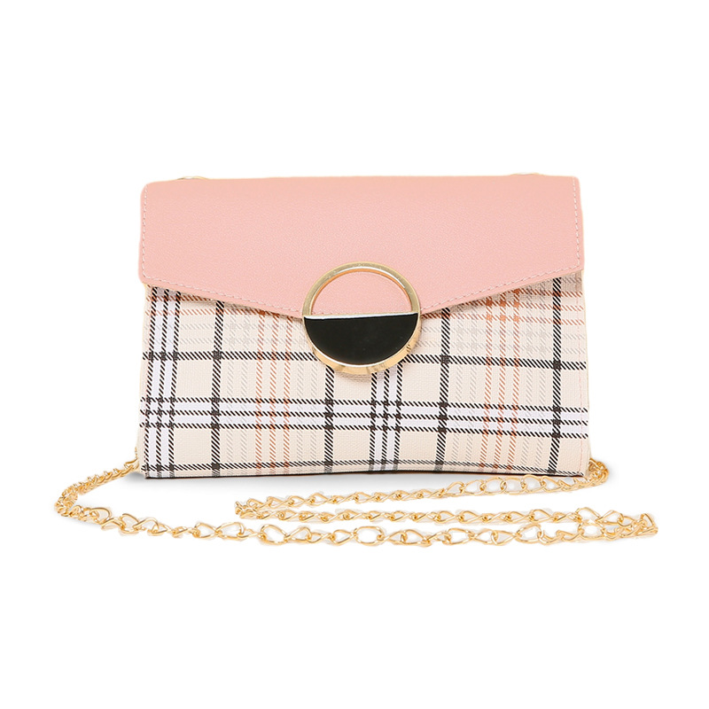 Foreign Trade Wholesale Mobile Phone Bag Fashion round Lock Mid-Length 2021 Summer Contrast Color Chain Crossbody NB Tote Bag
