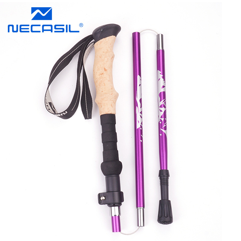 Newcaso Neutral Folding Rod 7075 Alpenstock Ultra-Light Aluminum Alloy Five-Section Folding Steel Ball Locking NCS-88