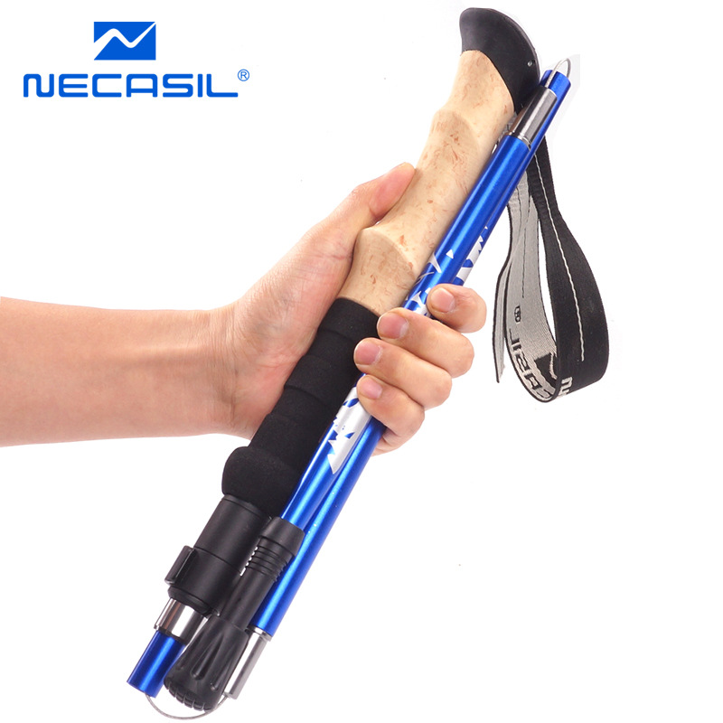 Newcaso Neutral Folding Rod 7075 Alpenstock Ultra-Light Aluminum Alloy Five-Section Folding Steel Ball Locking NCS-88