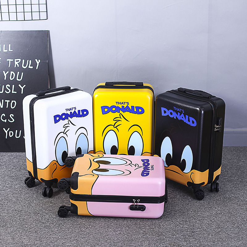 20-Inch Trolley Case Cute Little Duck Children&#039;s Suitcase Boarding Bag Universal Wheel Password Lock Children Trolley Case