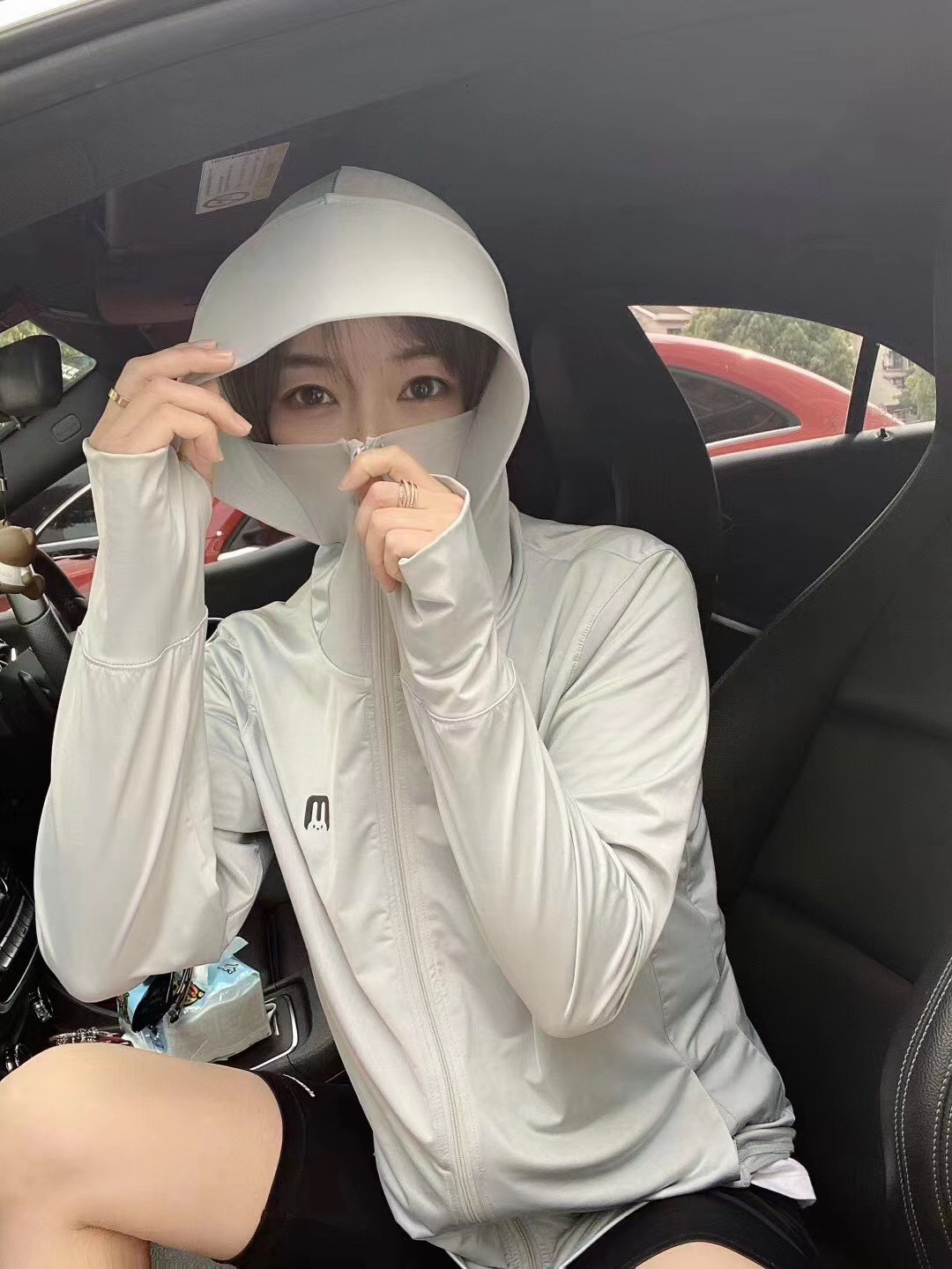 Aibitoo Japanese Bunny Sun Protection Clothing with Finger Lock Breathable and UV-Resistant Sun Protection Jacket Hooded Summer Women