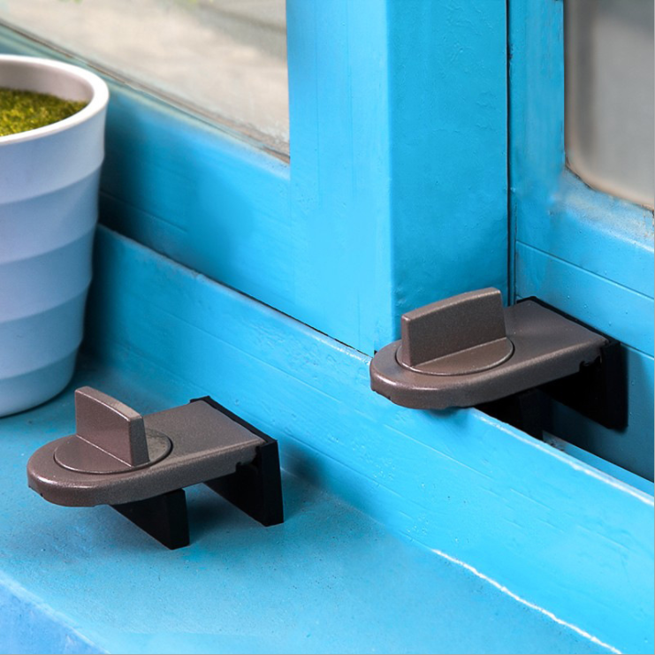 Aluminum Alloy Sliding Window Stopper Window Lock Lock Translation Children Anti-Pinching Safety Lock Anti-Theft Lock