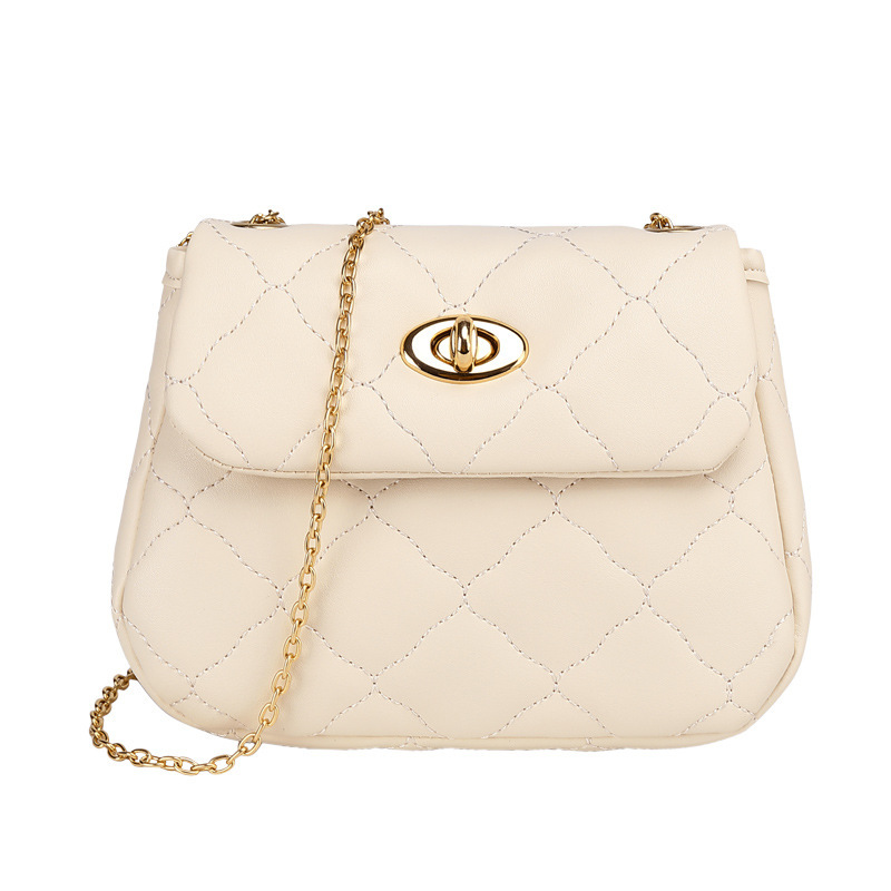 Diamond Plaid Chain Bag Women&#039;s Bag Trendy Best-Selling 2021 New Spring and Summer Fashion Twist Lock Crossbody Small Bag Shoulder Bag