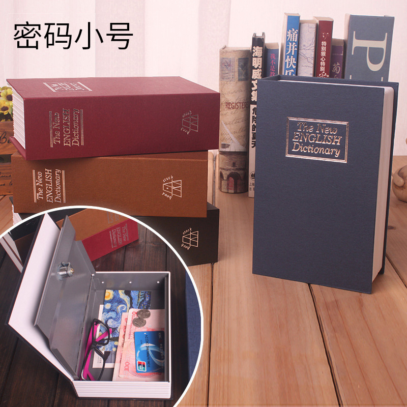 Wholesale Small Password with Lock Book Safe Deposit Box Creative Piggy Bank Simulation Dictionary Storage Box Saving Box