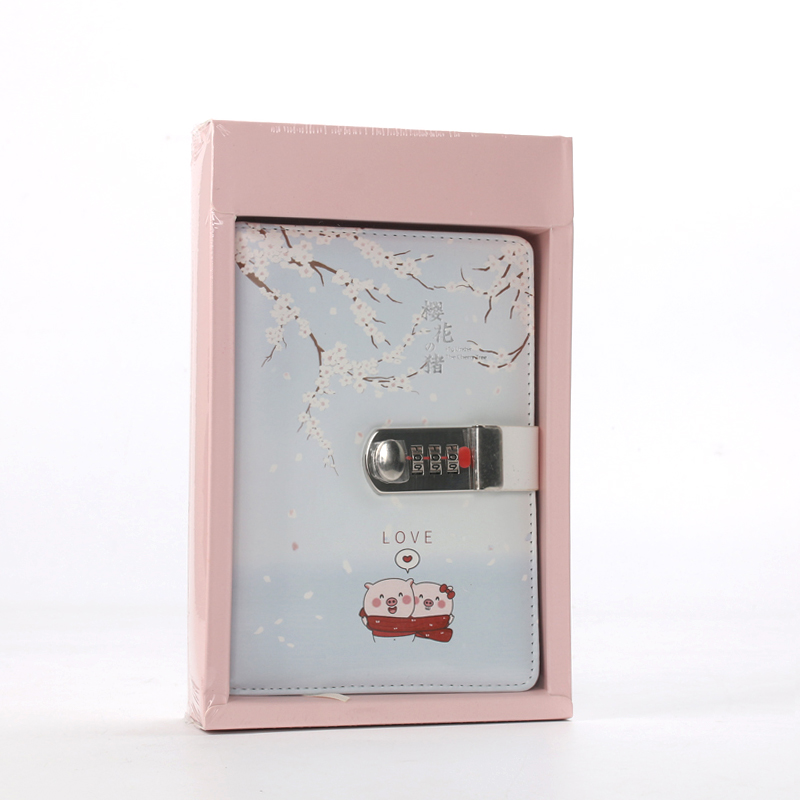 Cute creative code lock hand ledger diary notebook stationery small fresh college students notebook customization
