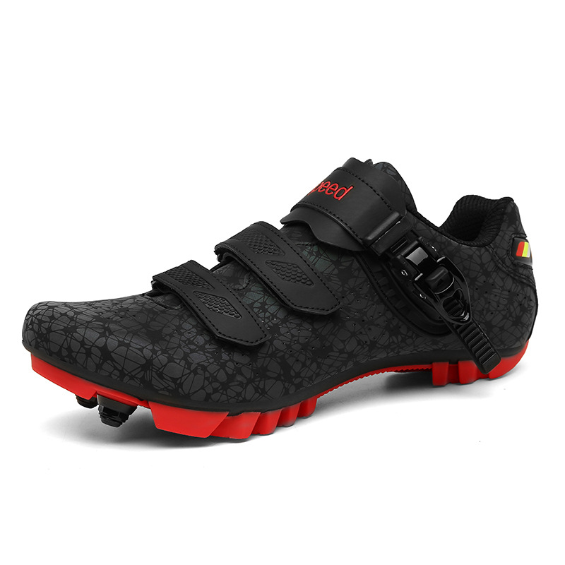 Cross-Border Large Size Riding Lock Shoes Men and Women Couple Luminous Colorful Hard Bottom Professional Mountain Lockless Bicycle Sneakers
