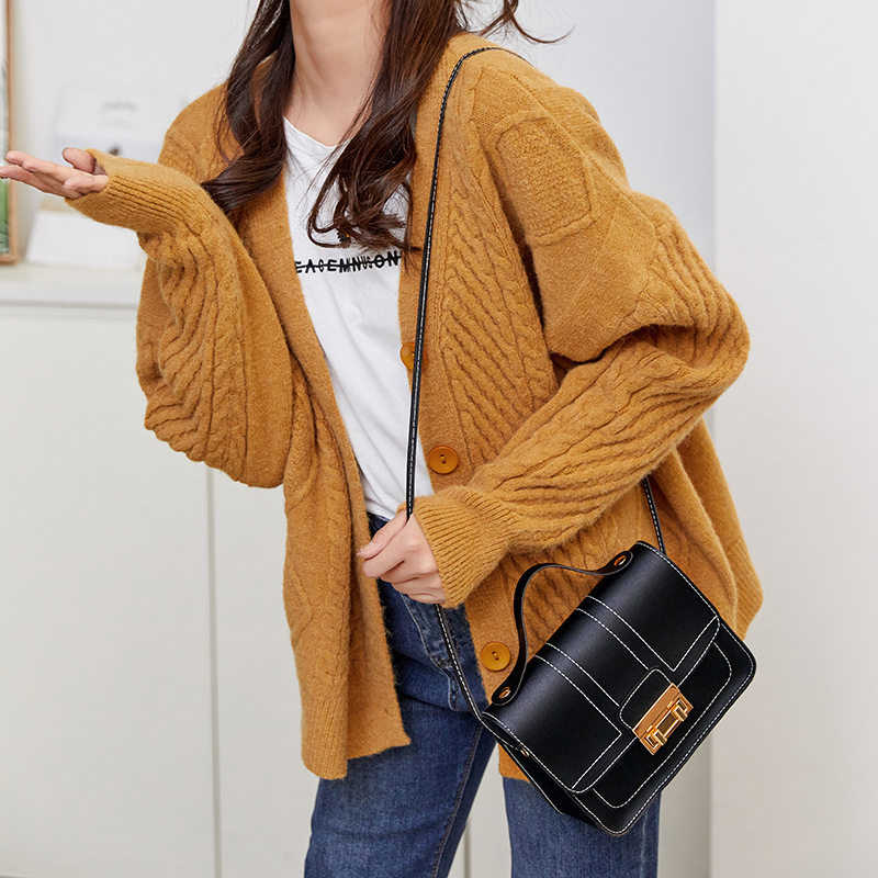 One Piece Dropshipping 2020 Winter Korean Style Stitching Color Double Lock Mobile Phone Bag Shoulder Crossbody Handbags for Women