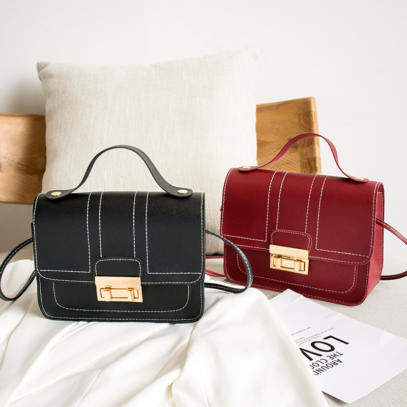 One Piece Dropshipping 2020 Winter Korean Style Stitching Color Double Lock Mobile Phone Bag Shoulder Crossbody Handbags for Women