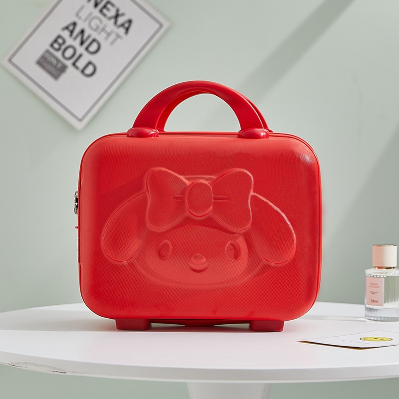 Suitcase Women&#039;s 14-Inch Cosmetic Case Small Suitcase Small Size Lightweight Cute Anime 3D Rabbit Suitcase with Combination Lock