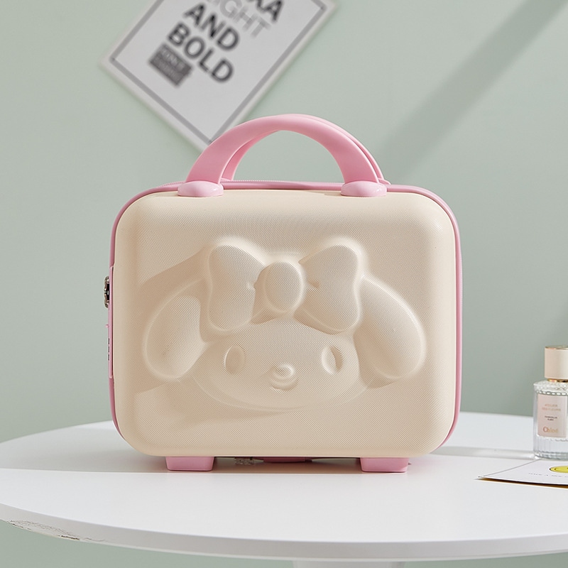 Suitcase Women&#039;s 14-Inch Cosmetic Case Small Suitcase Small Size Lightweight Cute Anime 3D Rabbit Suitcase with Combination Lock