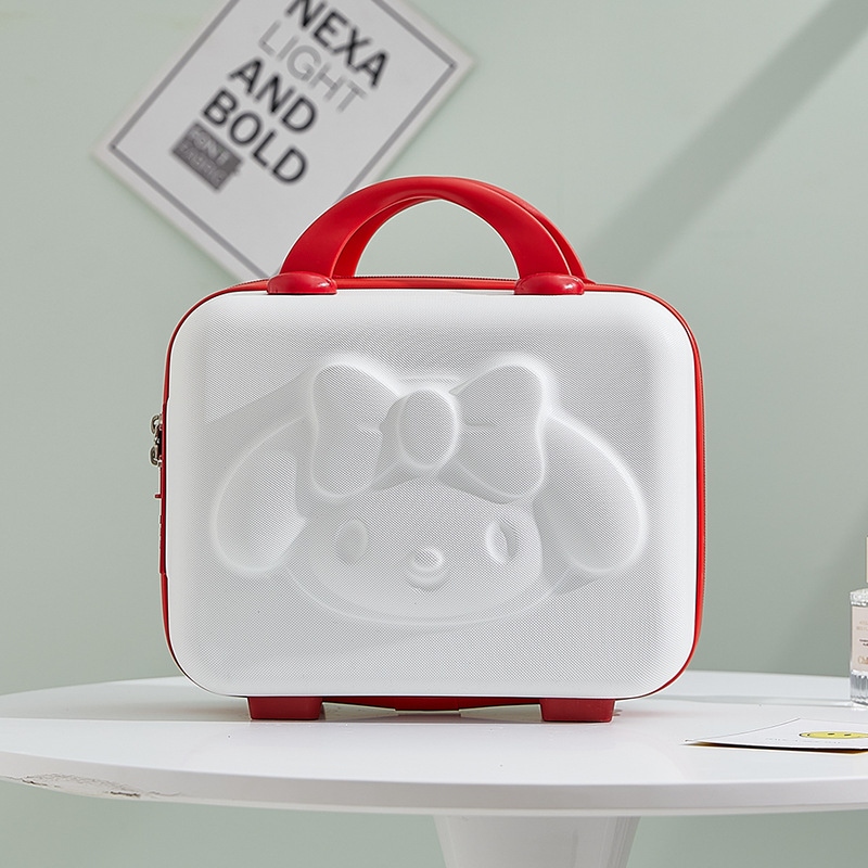 Suitcase Women&#039;s 14-Inch Cosmetic Case Small Suitcase Small Size Lightweight Cute Anime 3D Rabbit Suitcase with Combination Lock