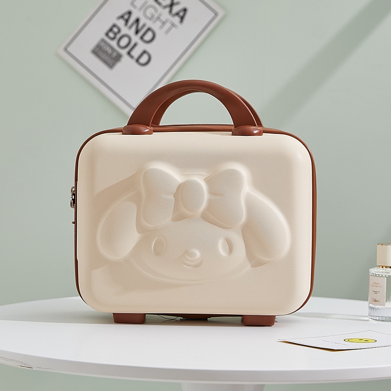 Suitcase Women&#039;s 14-Inch Cosmetic Case Small Suitcase Small Size Lightweight Cute Anime 3D Rabbit Suitcase with Combination Lock