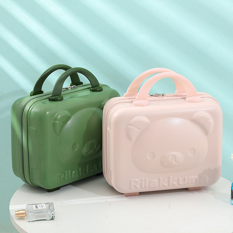 Suitcase 14-Inch Mini Cosmetic Case Bear Password Lock Travel Storage Box Hand Gift Bridal Luggage
