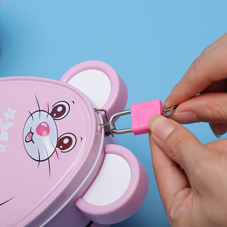 Mini year of the rat piggy bank cute cartoon pupils prize with lock piggy bank children&#039;s gift manufacturers wholesale
