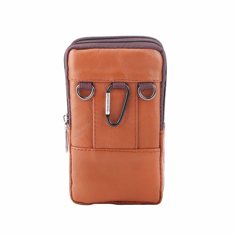 Mortise Lock Retro Men&#039;s Mobile Phone Bag 2021 New Fashion Coin Purse Leather One-Shoulder Crossbody Bag Factory Wholesale