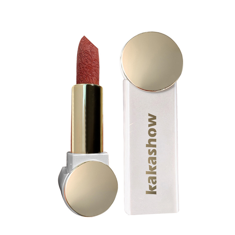 Kakashow Satin Matte Lipstick Matte Velvet Moisturizing No Stain on Cup Soft Mist Lock Color Lipstick Carved Lipstick
