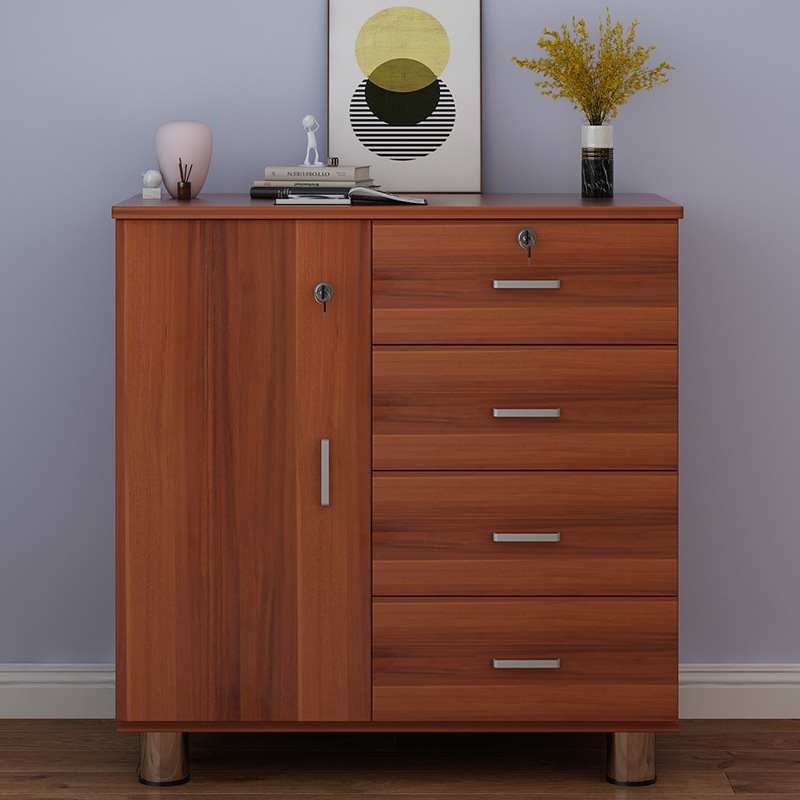 Bedside Table Simple Modern Storage Chest of Drawers Locker 80 High Storage Rack with Lock Bedroom Small Bedside Cabinet