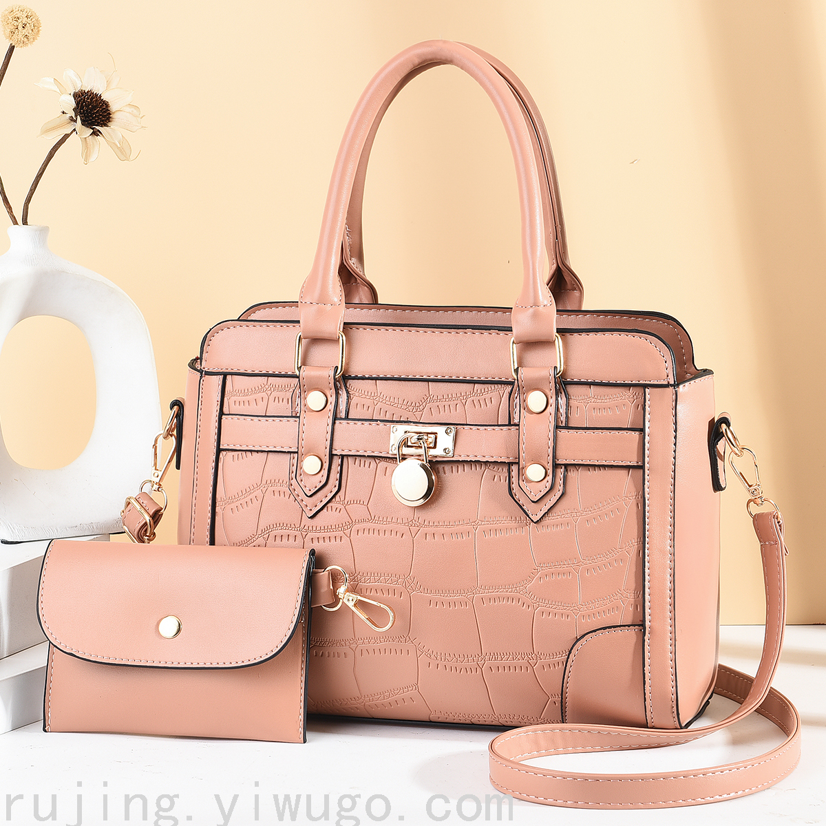 fashion bag Large Capacity popular Metal lock decoration handbag tote Bags 14046