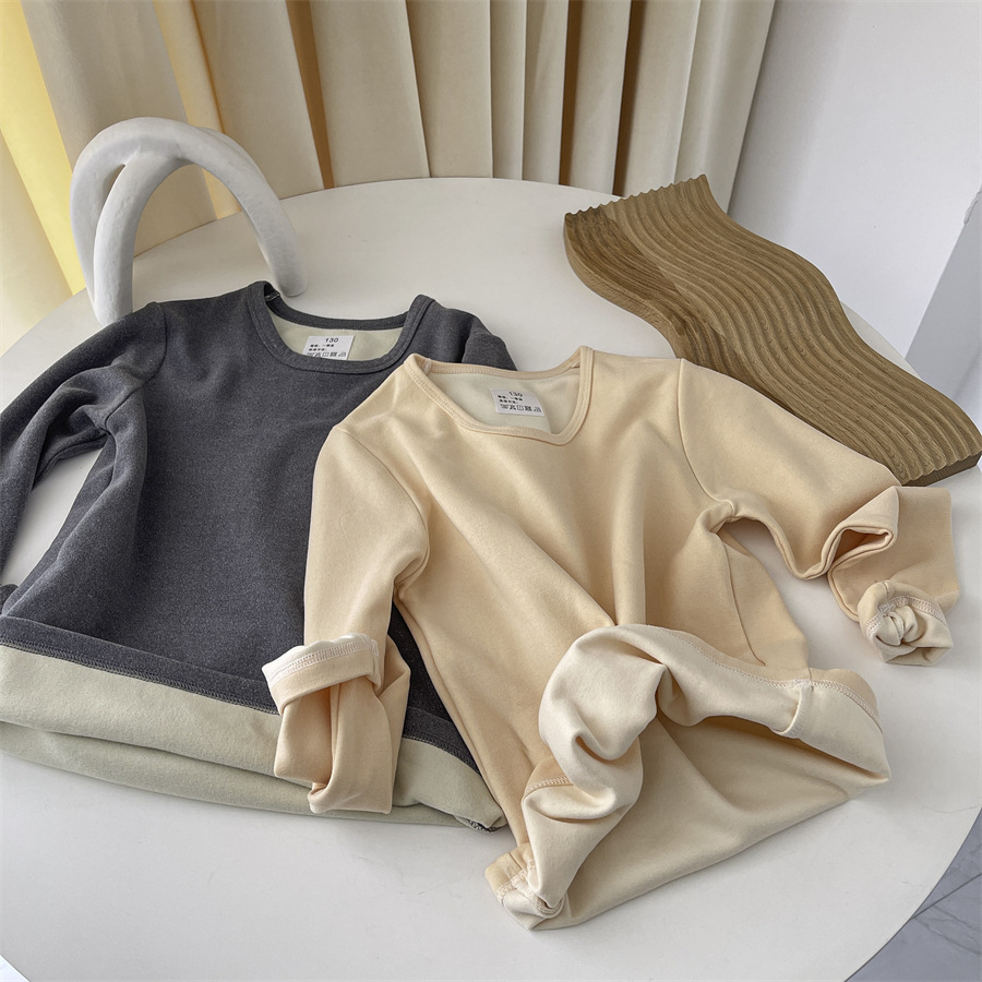Caidikela Cashmere Protein Heating Children&#039;s Suit Constant Temperature Lock Thermal Insulation Within Boys &#039;And Girls&#039; Pajamas Long John
