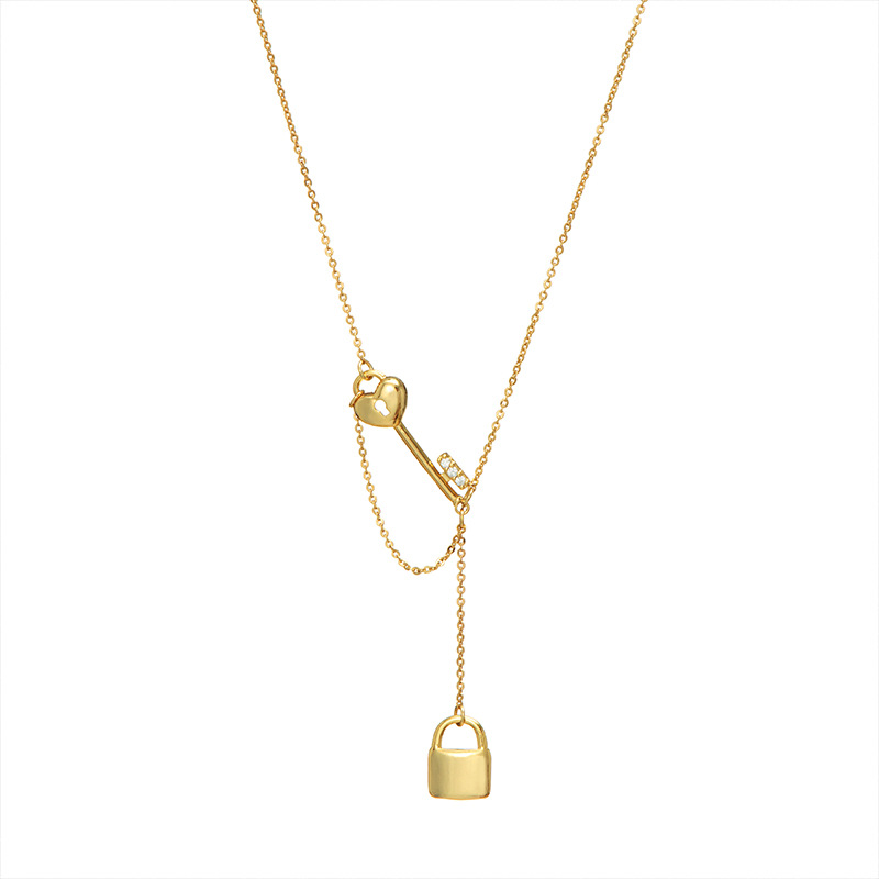 Jaeeyin Design Sense Small Lock Pendant Necklace Clavicle Chain Female Korean Dongdaemun Cold Ornament Customization