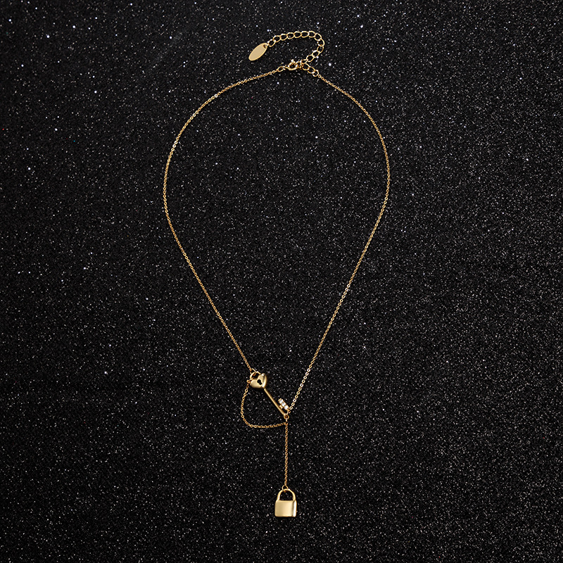 Jaeeyin Design Sense Small Lock Pendant Necklace Clavicle Chain Female Korean Dongdaemun Cold Ornament Customization